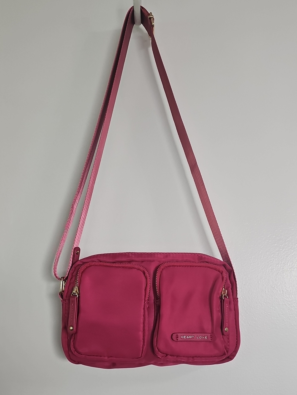 Heart Love Crossbody Bag with Dual Front Pockets